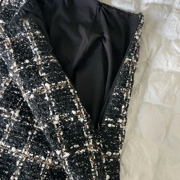 Abercrombie & Fitch tweed Pencil Mini Skort Black and White - Picture 3 of 8